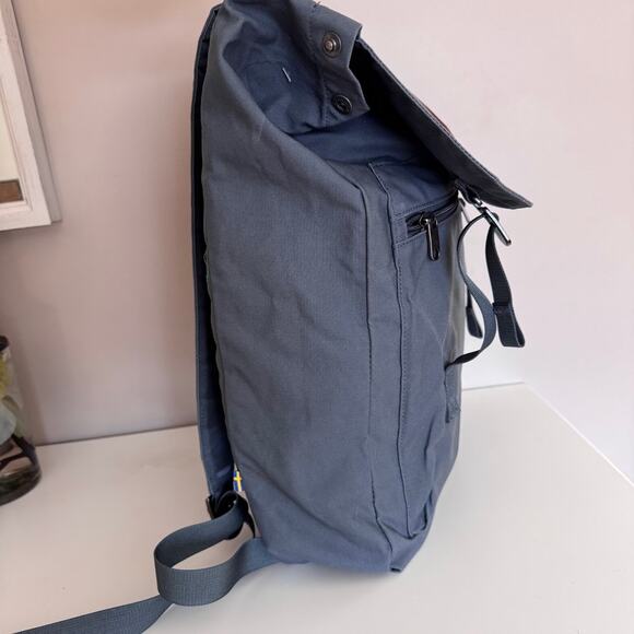 Fjällräven Foldsack No 1 Backpack Blue Foldover Style G-1000 Water Resistant Bag - Picture 7 of 10